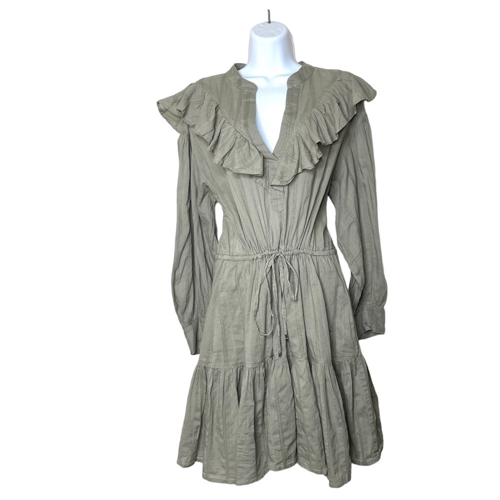 LAUREN Ralph Lauren Black Label Ruffled Tiered Dress Sage - Picture 2 of 11